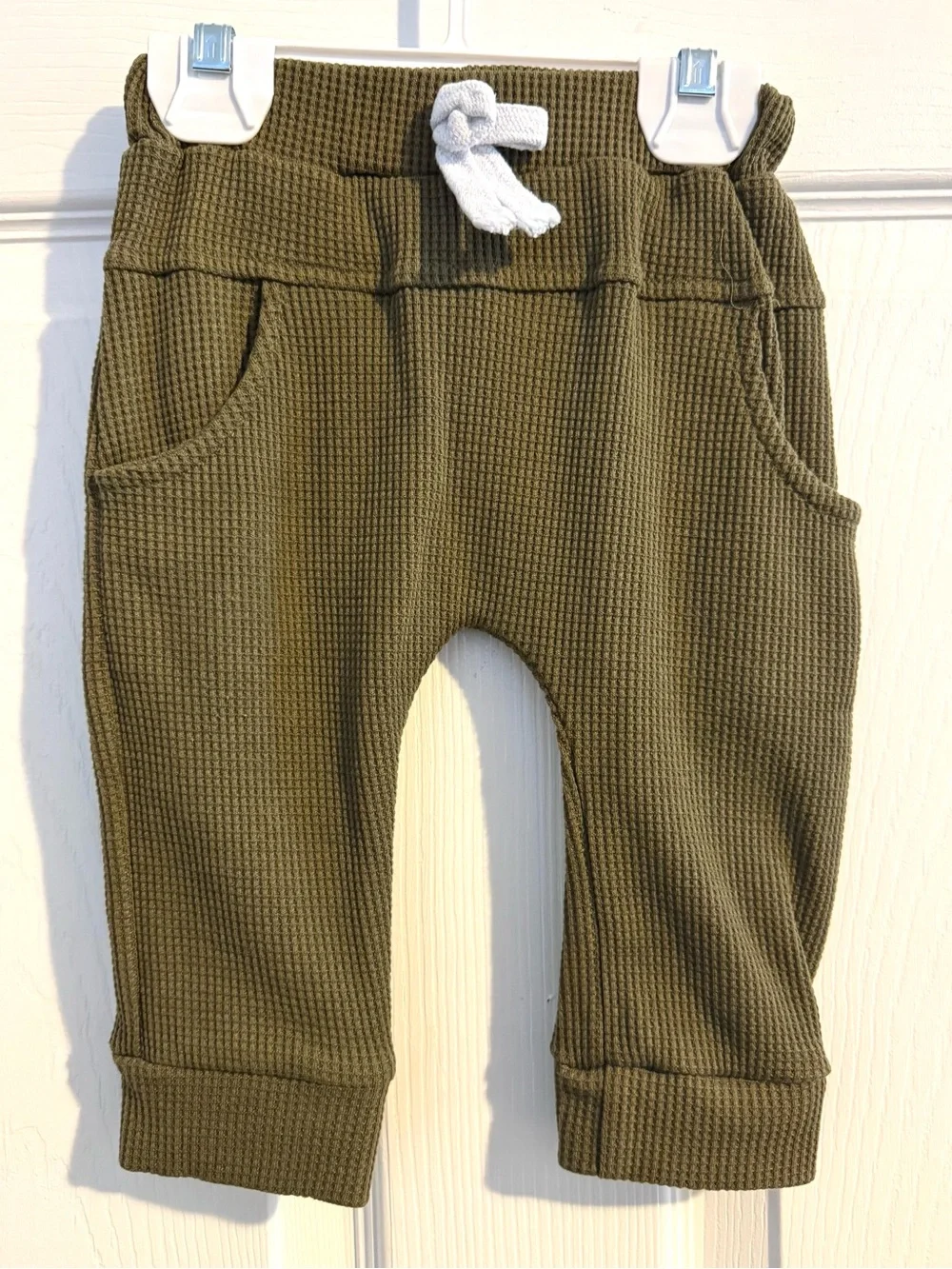 Set of 2 Baby Colorblock Waffle Knit Sweatshirt & Jogger Sets Size 80 (US 6-12m)